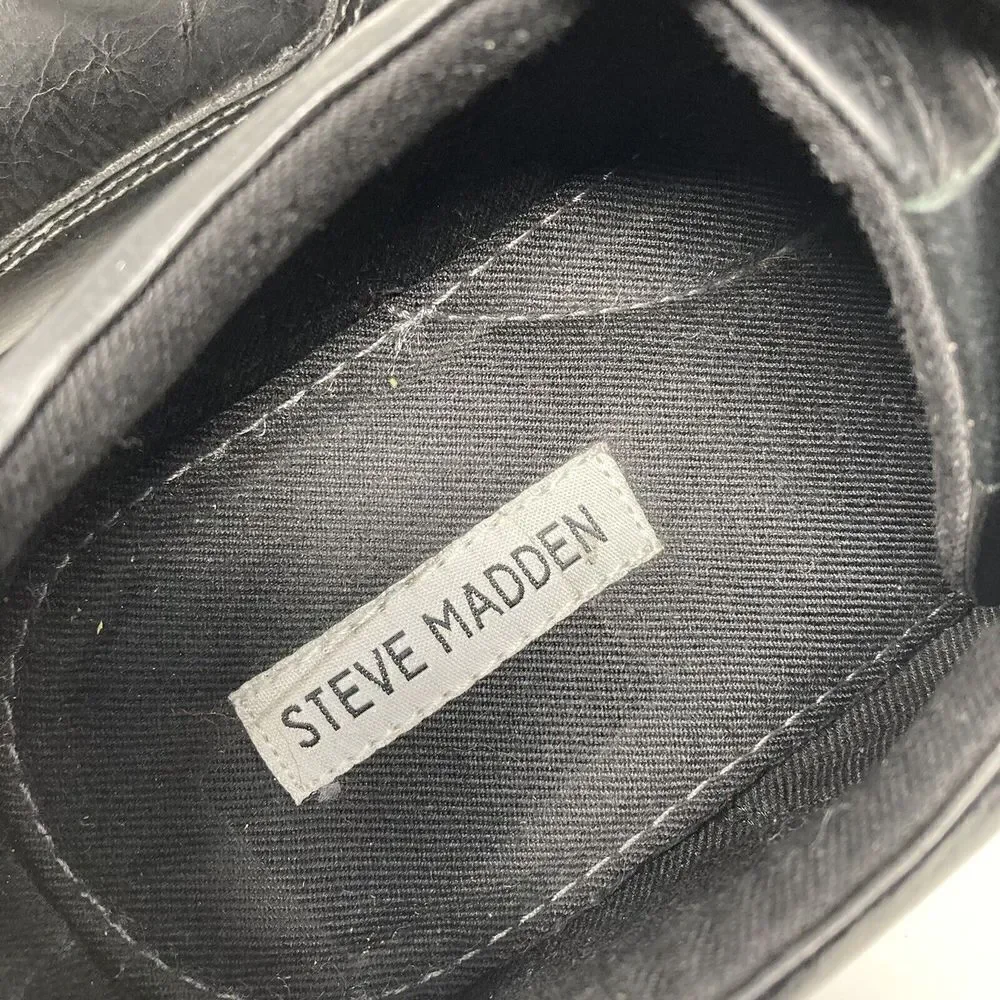 Steve Madden Mens Harpoon‎ 017 Oxfords Shoes Black Leather Lace 13